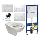 Geberit Duofix Vorwandelement UP 100 + Design WC mit LotusClean Beschichtung + Absenkautomatik +...