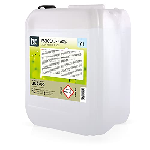 2 x 10 L Essigsäure 60% - Technische Ware - Zuverlässig bei der Beseitigung von hartnäckigen...