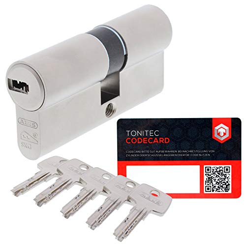 ABUS Türzylinder Schließzylinder Zylinder EC550 inkl. 5 Schlüssel inkl. ToniTec CodeCard Größe...