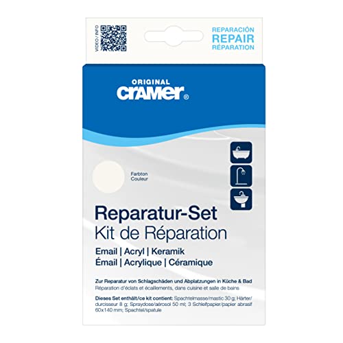 Cramer 16080DE Reparatur-Set Email, Acryl, Keramik, weiß alpin – zur dauerhaften Reparatur von...
