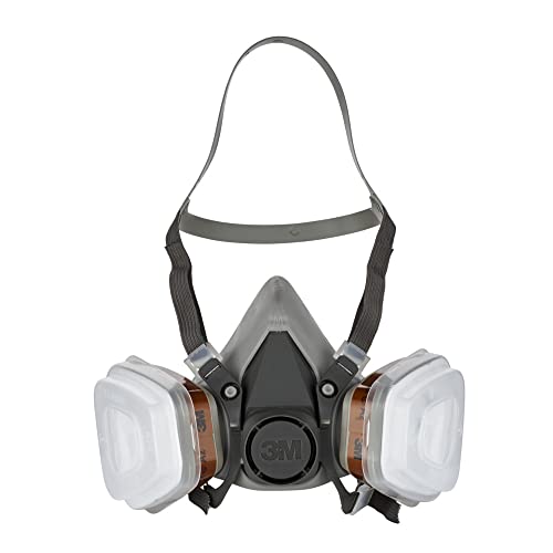 3M Mehrweg-Atemschutzmaske 6002C - Halbmaske mit Wechselfiltern gegen organische Gase, Dämpfe und...