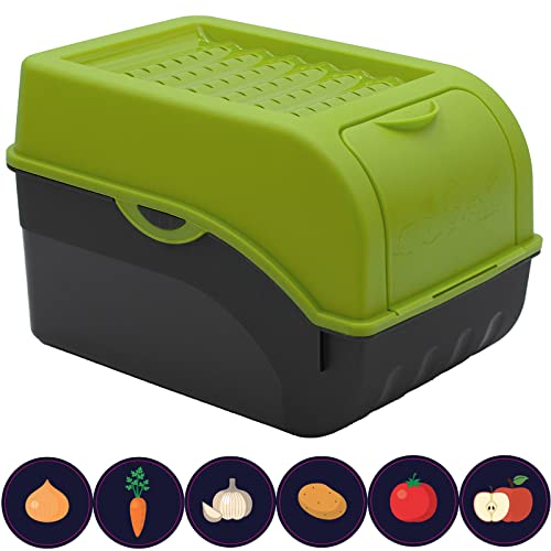 ARTECSIS Kartoffel Aufbewahrungsbox grün I Gemüsebox Kartoffelbox mit Deckel für ca. 4 kg...