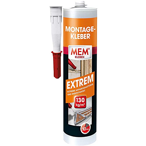 MEM Montage-Kleber Extrem, Pastöser Dispersionsklebstoff, Hohe Anfangshaftung und Endfestigkeit,...