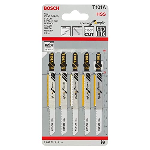 Bosch Professional 3x Stichsägeblatt T 101 A Special for Acrylic (für Plexiglas- &...