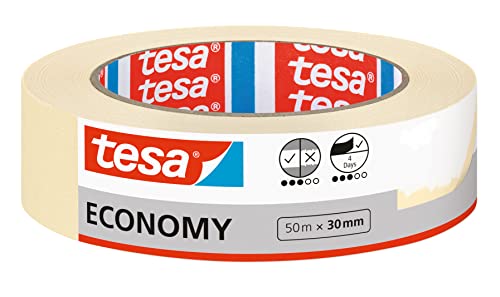 tesa Malerband ECONOMY - Vielseitiges Klebeband für Malerarbeiten ohne Lösungsmittel - Bis zu 4...