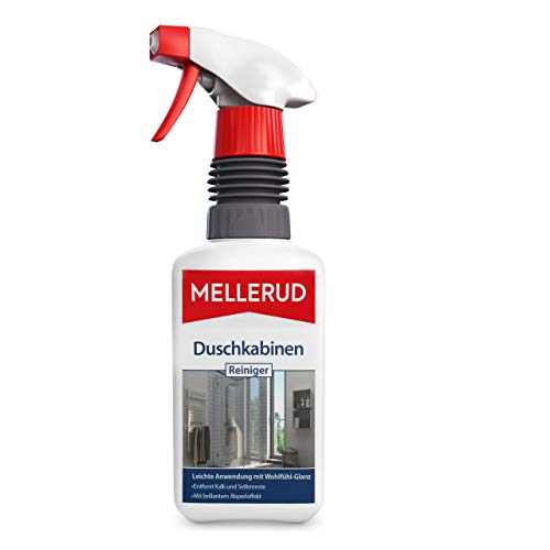 MELLERUD Duschkabinen Reiniger | 1 x 0,5 l | Wirksames Spray gegen Kalk- & Seifenreste in der Dusche