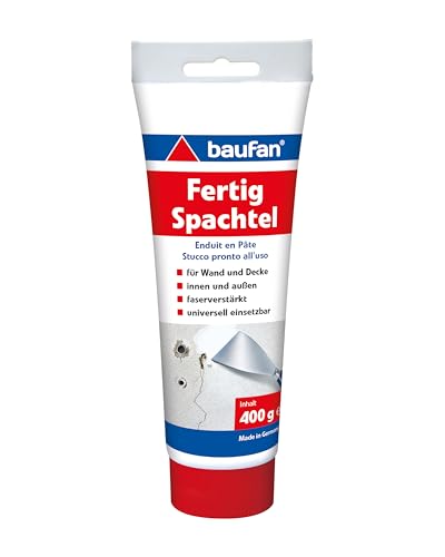 Baufan Fertigspachtel Weiß 400g I Für Wand- und Deckenflächen im Innen- & Außenbereich I...