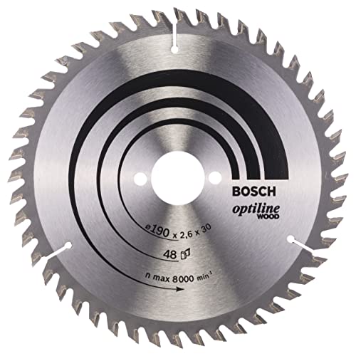 Bosch Professional Kreissägeblatt Optiline Wood (für Holz, 190 x 30 x 2,6 mm, 48 Zähne, Zubehör...