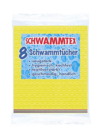 Spontex Schwammtuch 8er Vorteilspack, extrem saugfähig und langlebig, aus Viskose, biologisch...