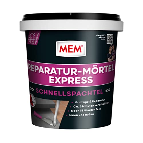 MEM Reparatur-Mörtel Express, Extrem schnell erhärtender Zementmörtel, Speziell für...