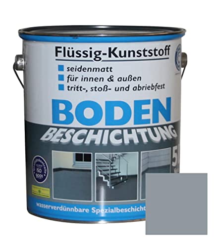 Bodenbeschichtung, Bodenfarbe RAL7001 Flüssigkunststoff 5L Sonderpreis