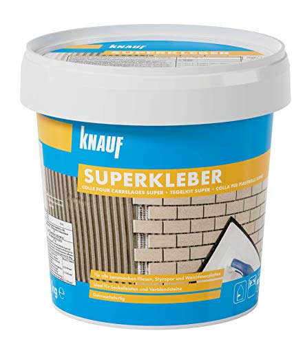 Knauf Superkleber, Dispersions-Kleber, Fliesen-Kleber 1-kg – Fliesen-Klebstoff und Flex-Klebstoff...