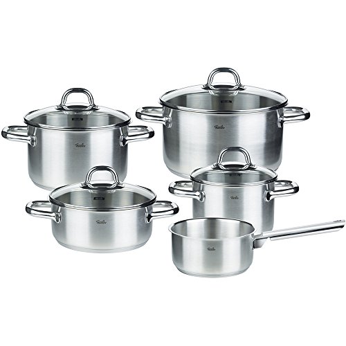 Fissler Korfu / Edelstahl-Topfset, 5-teilig, Kochtopf-Set, Töpfe mit Glas-Deckel, Induktion, alle...