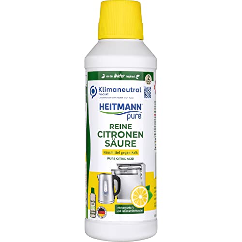 HEITMANN pure Reine Citronensäure: Ökologischer Bio-Entkalker, Reinigung für Küche & Bad,...
