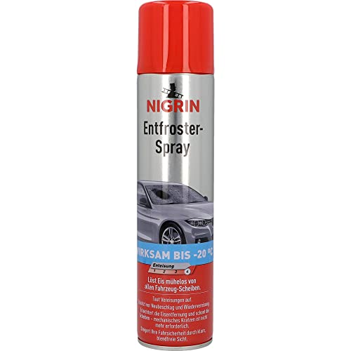 NIGRIN Entfroster Spray, Scheiben Enteiser für Autoscheiben, Jumbo Dose 400 ml, bis -20° wirksam