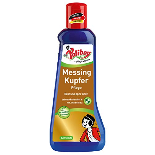 POLIBOY Messing Kupfer Pflege 200 ml - Reinigung und Glanz - Pflege von Messing und Kupfer –...