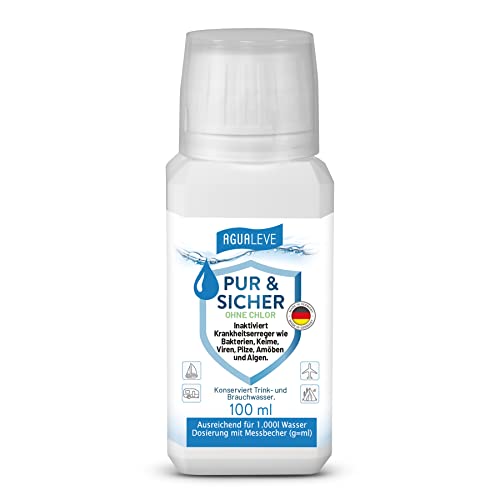PUR & SICHER *ohne* Chlor Wasseraufbereiter Trinkwasser – Inaktiviert Keime, Viren, Bakterien |...