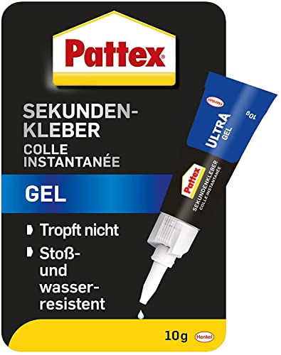 Pattex Sekundenkleber Ultra Gel, extra starker & flexibler Superkleber, stoß- & wasserresistentes...