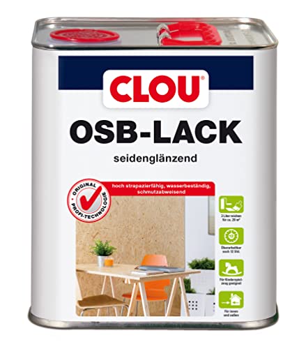 Clou OSB Lack: Seidenglänzender Holzlack zur Versiegelung von OSB-Platten, farbloser Parkettlack,...