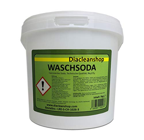 DIACLEANSHOP Waschsoda - 5kg Pulver - calciniertes Soda, Reine Soda, Natriumcarbonat