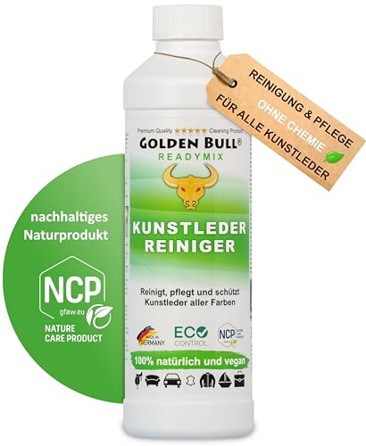 Golden Bull® Kunstleder Reiniger & Kunstleder Pflege 500ml [VEGAN - OHNE Chemie] Kunstlederreiniger...
