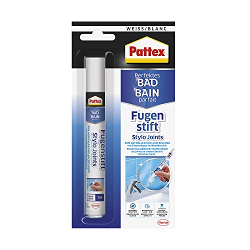 Pattex Perfektes Bad Fugenstift, Fugenweiß zur einfachen und präzisen Anwendung, Marker mit hoher...
