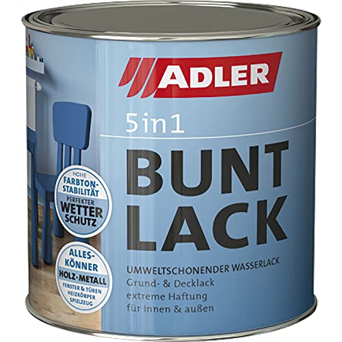 ADLER 5in1 Buntlack - Glänzend - 125 ml - für Innen und Außen - Wetterfester Lack und Grundierung...