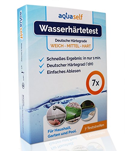 aquaself Wasserhärte Teststreifen – 7 Stück – Deutscher Härtebereich °dH – Wasserhärte...