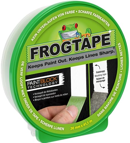 FrogTape Abklebeband – Malerkreppband mit Paint-Block Technologie – Kreppband für saubere...