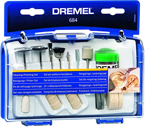 Dremel 684 Polier Zubehören, fur Multifunktionswerkzeug, Set mit 20 Zubehören zum Reinigen und...