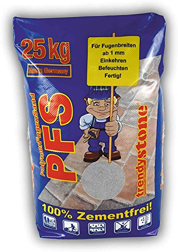 trendystone Polymerfugensand 25 kg Basalt-anthrazit - Pflasterfugenmörtel für schmale Fugen ab 1...