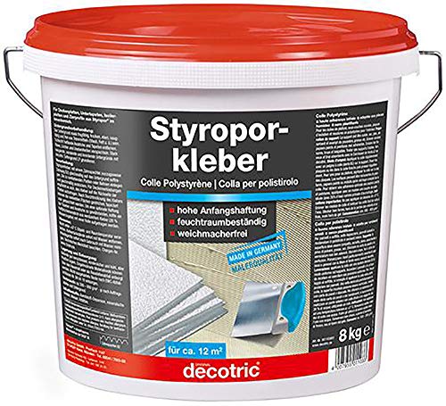 Decotric 1103001 Styroporkleber Renoviervlieskleber, Weiß, 8kg