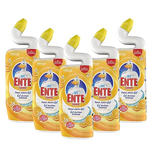 WC Ente Total Aktiv Gel Flüssiger WC Reiniger, mit Entenhals-Technologie, antibakteriell, Citrus...