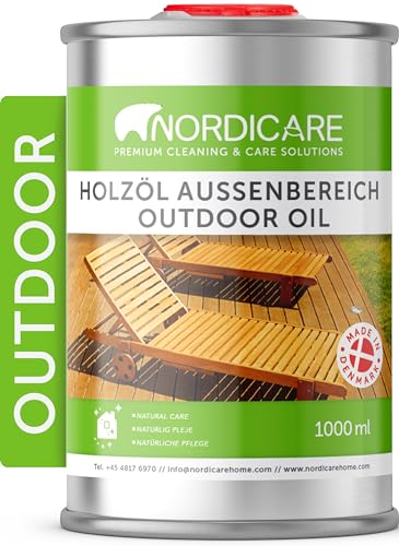 Nordicare Holzöl Außenbereich [1L] für Lärche, Eiche, Teak oder Akazienholz I Holz Öl Außen...