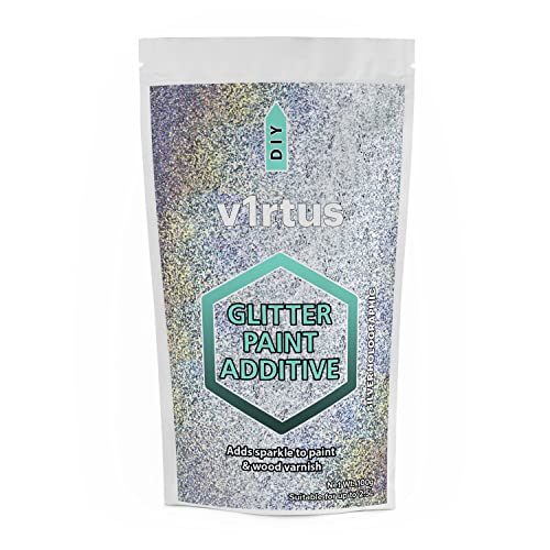 v1rtus Silber Holographic Glitter Farbe Wand Crystals Additive - 100g / 3,5 Unzen Für Emulsion auf...