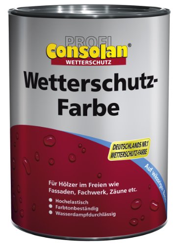 Consolan Profi Wetterschutzfarbe Holzschutz außen 10 Liter, Silbergrau, 10 l (1er Pack)