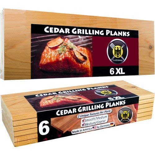 Dominion Grilling Co. Räucherbretter 6 XL Grillbretter/Grillplanken aus Zedernholz in ÜBERLÄNGE...