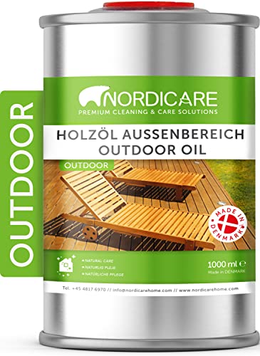 Nordicare Holzöl Außenbereich [1L] für Lärche, Eiche, Teak oder Akazienholz I Holz Öl Außen...