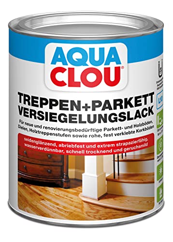 Aqua Clou Treppen- und Parkett Versiegelungslack 0,75L: Anwendung auf neuen Holzböden und im Rahmen...