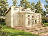 Alpholz Gartenhaus Lausitz-40 aus Massiv-Holz | Gerätehaus mit 40 mm Wandstärke | Garten Holzhaus...