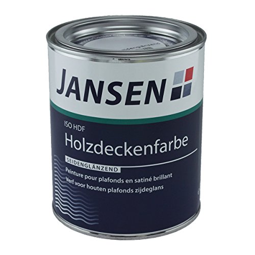 Jansen ISO-HDF Holzdeckenfarbe weiß 750ml seidenglänzend Grund und Deckanstrich