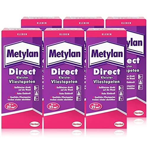 Henkel Metylan Direct Tapetenkleister für Vlies-Tapeten 200g (6er Pack)