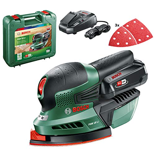 Bosch Akku Multischleifer PSM 18 LI (1 Akku,18 Volt System, im Koffer)