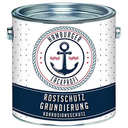 Rostschutz-Grundierung MATT Hellgrau Grau Rostschutz-Farbe für Metall // Hamburger Lack-Profi (2,5...