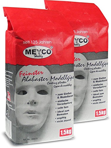 Meyco Feinster Alabaster Modelliergips, 1,5kg, Weiß