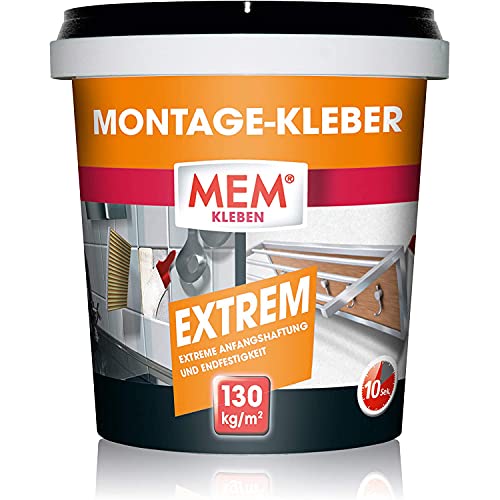 MEM Montage-Kleber Extrem, Pastöser Dispersionsklebstoff, Hohe Anfangshaftung und Endfestigkeit,...