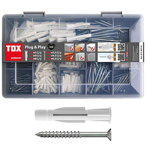 TOX Sortimentskoffer Plug & Play Dübel Set mit Allzweckdübel TRIKA 5x31 mm (60, 6x36 mm (70, 8x51...