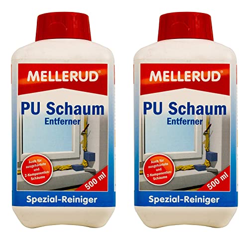 2x MELLERUD PU Schaum Entferner 0,5 Liter Set Montageschaum Bauschaum