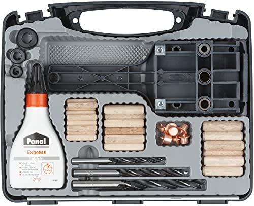 wolfcraft Universal-Meisterdübler-Set 4645000 | 78-teiliges Komplett-Starter-Set zur Herstellung...
