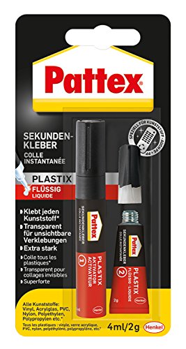 Pattex Sekundenkleber Plastik flüssig, Sofortkleber für alle Arten von Kunststoff, schnelles und...